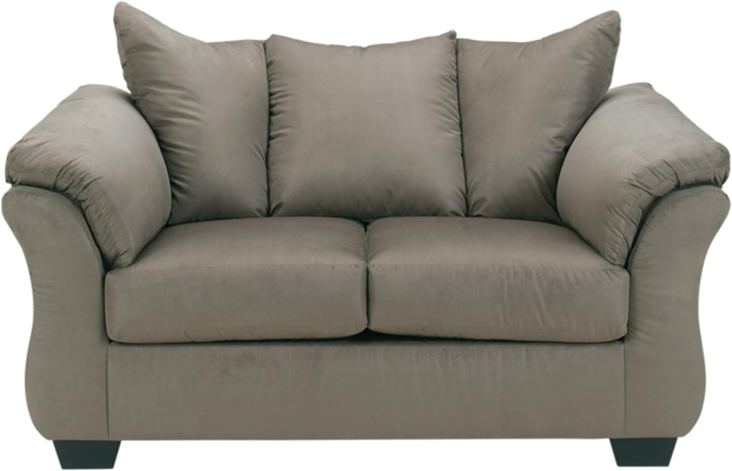 Plush Loveseat Dark Blue Polyester Upholstery Modern Living Room Sofa