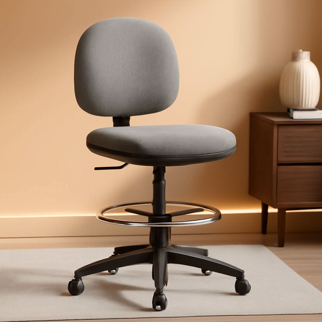 Pneumatic Adjustable Multi Task Stool Gray For Office Use