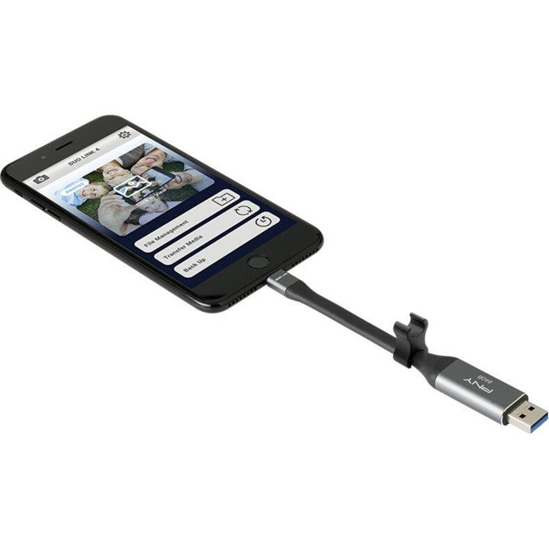 Pny Duo-Link 3.0 Usb Flash Drive 64 Gb Usb Type-A / Lightning 3.2 Gen 1 (3.1 Gen 1) Grey