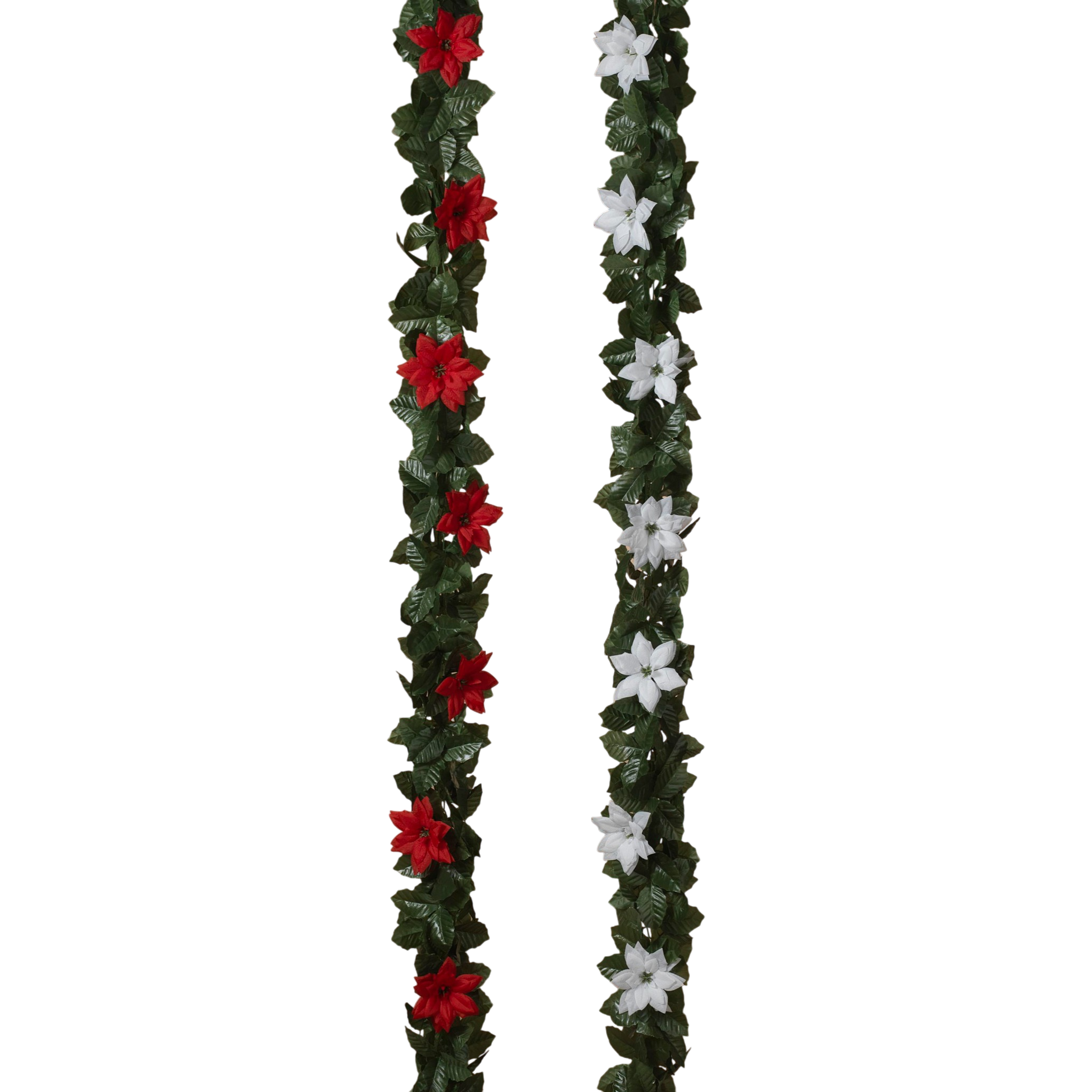 Poinsettia and Holly 20" Chain Garland -