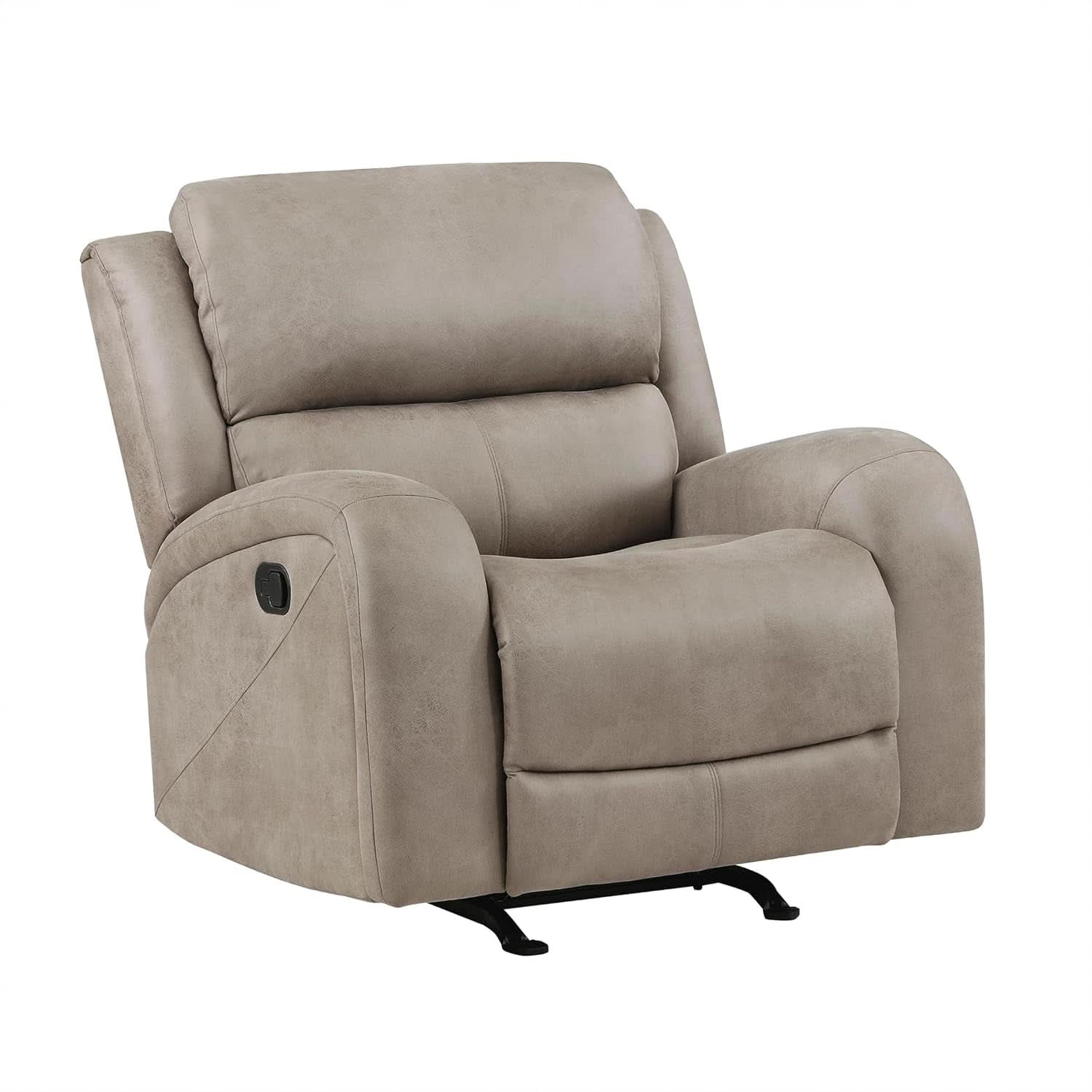 Polished Microfiber Manual Reclining Sofa Set Brown 3 Piece