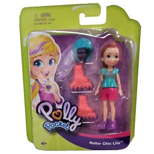 Polly Pocket Roller Chic Lila Doll with Active Pose for Kids 4+