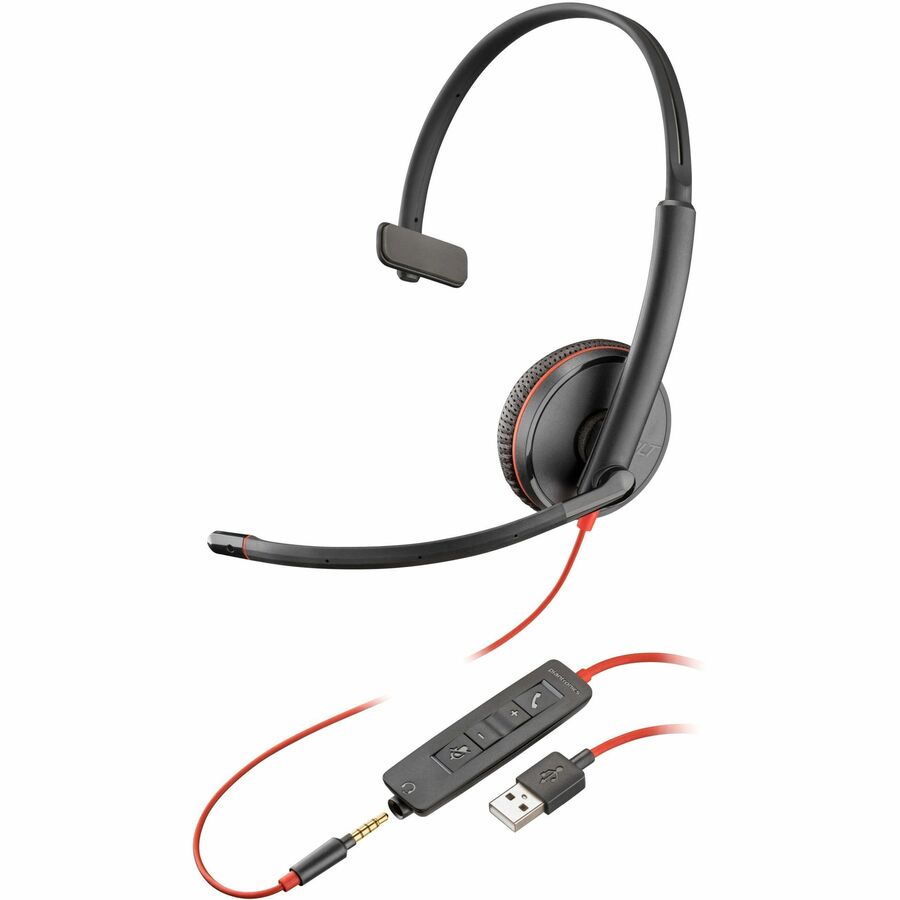 Poly Blackwire 3215 Monaural USB-A Headset TAA - Mono - USB Type A - Wired - 32 Ohm - 20 H