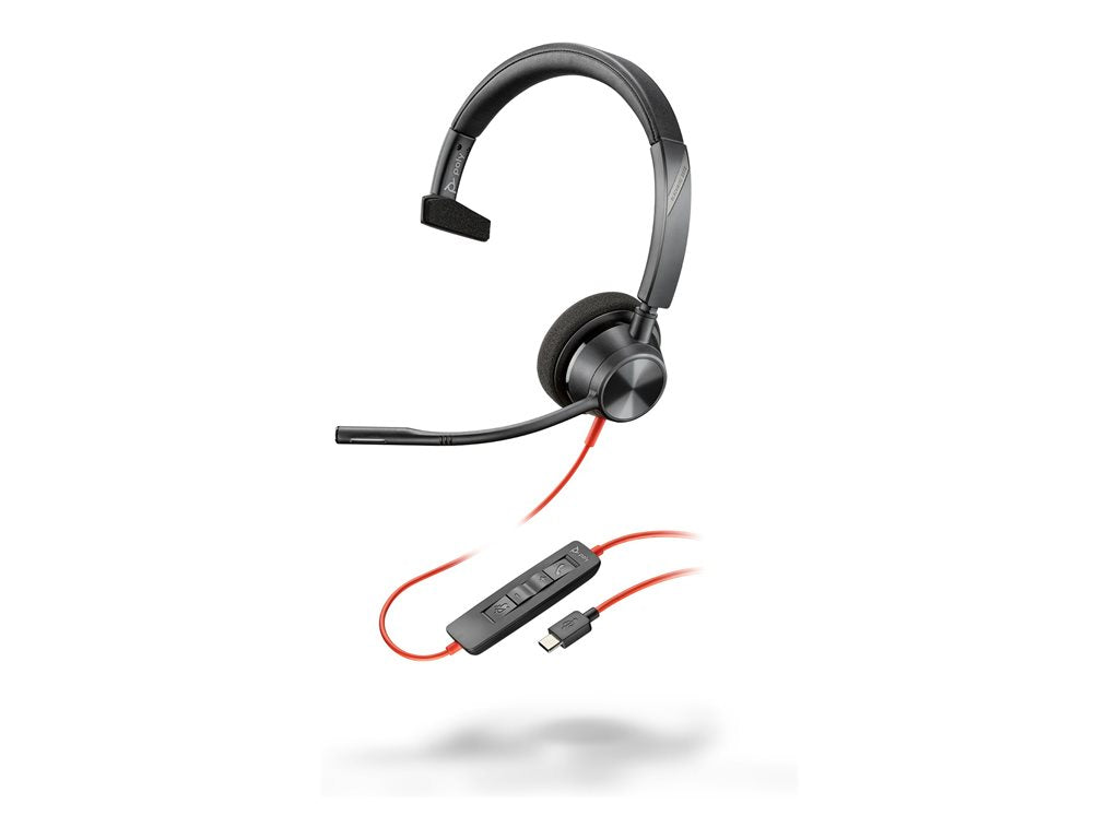 Poly Blackwire 3310 - Blackwire 3300 series - headset - on-ear - wired - USB-C - black - UC certified 8X215AA