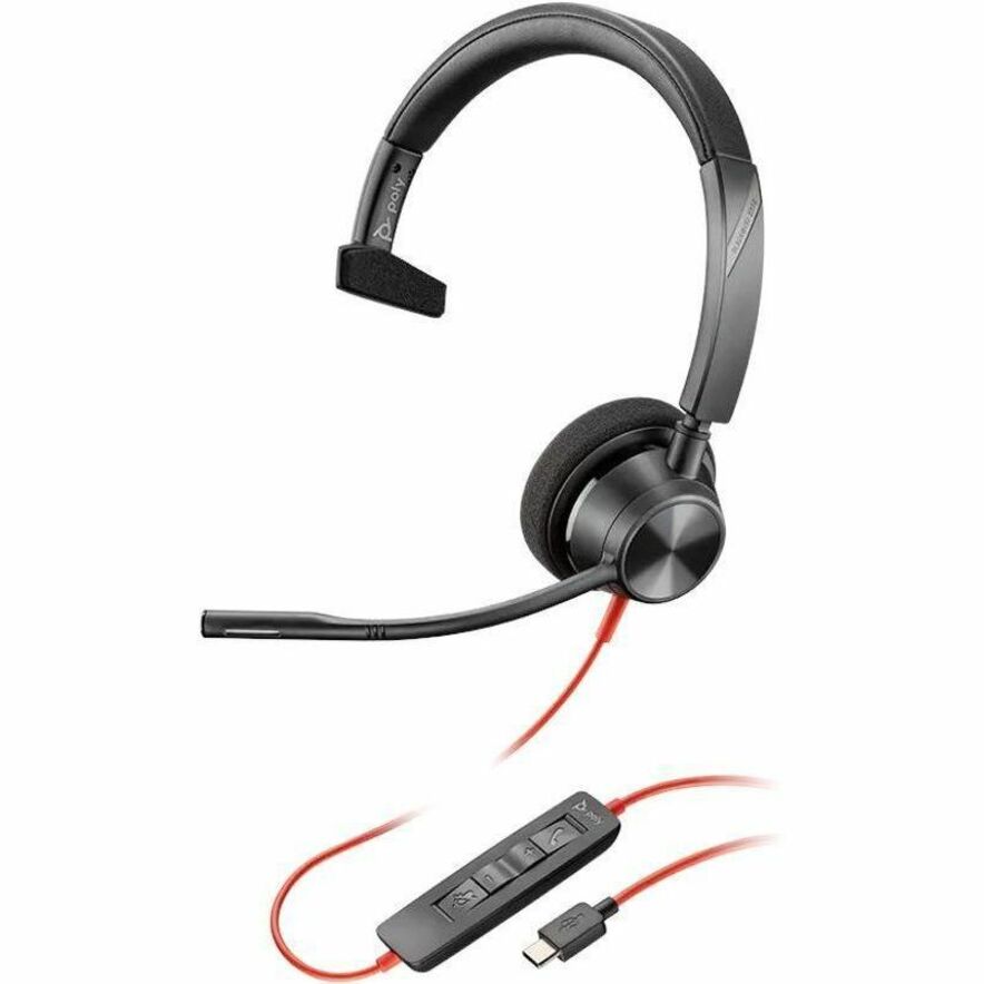 Poly Blackwire 3310 Microsoft Teams Certified USB-A Headset - Mono - USB Type A,