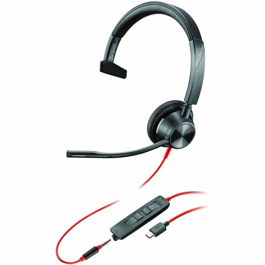 Poly Blackwire BW3315-M Headset - Mono - Mini-phone (3.5mm), USB Type C - Wired - 32 Ohm