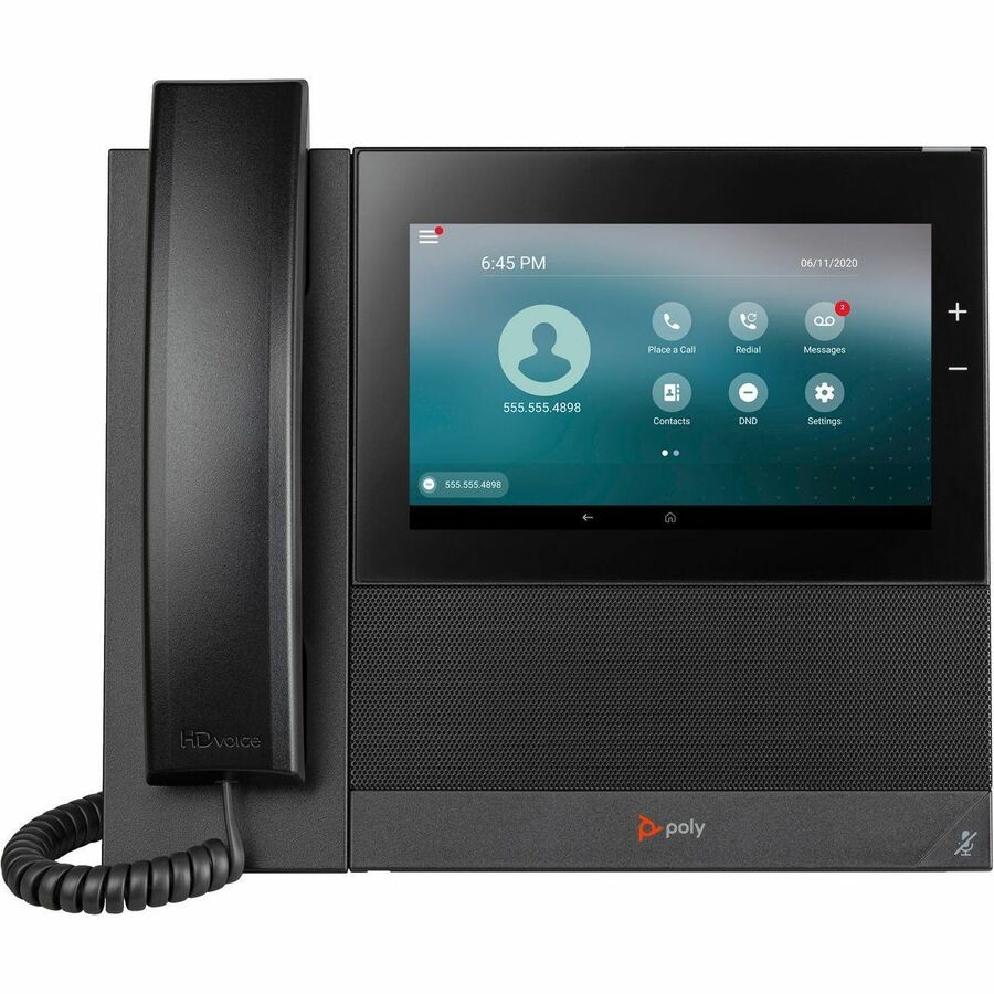 Poly CCX 600 IP Phone - Corded - Corded/Cordless - Bluetooth, Wi-Fi - Desktop - Black -