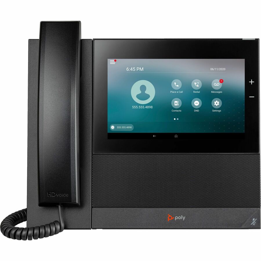 Poly CCX 600 IP Phone - Corded - Corded/Cordless - Wi-Fi Bluetooth - Black - VoIP - 2 x Ne