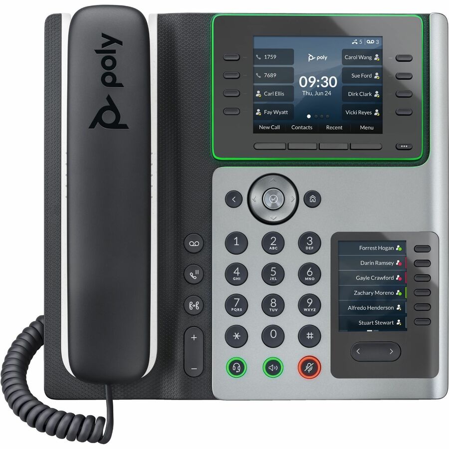 Poly E450 IP Phone - Corded - Corded - Desktop - Black - VoIP - 2 x Network (RJ-45) - PoE