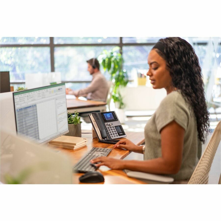 Poly E450 IP Phone - Corded - Corded - Desktop - Black - VoIP - 2 x Network (RJ-45) - PoE