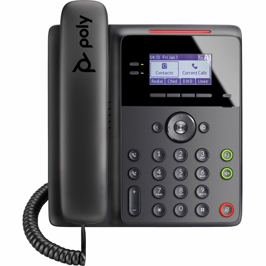 Poly Edge B10 IP Phone - Corded - Corded - Wall Mountable, Desktop - Black - VoIP - 2 x