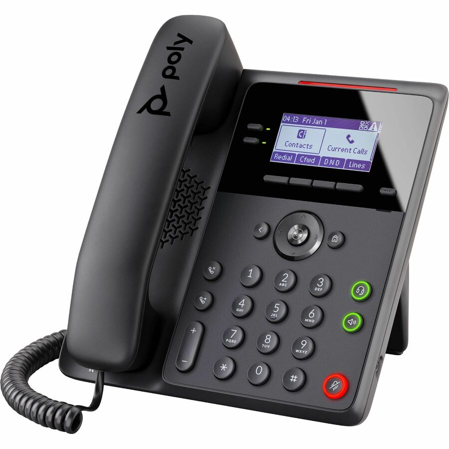 Poly Edge B10 IP Phone - Corded - Corded - Wall Mountable, Desktop - Black - VoIP - 2 x