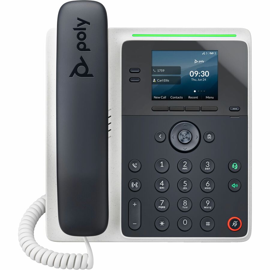 Poly Edge E100 IP Phone - Corded - Corded - Desktop, Wall Mountable - VoIP - 2 x Network