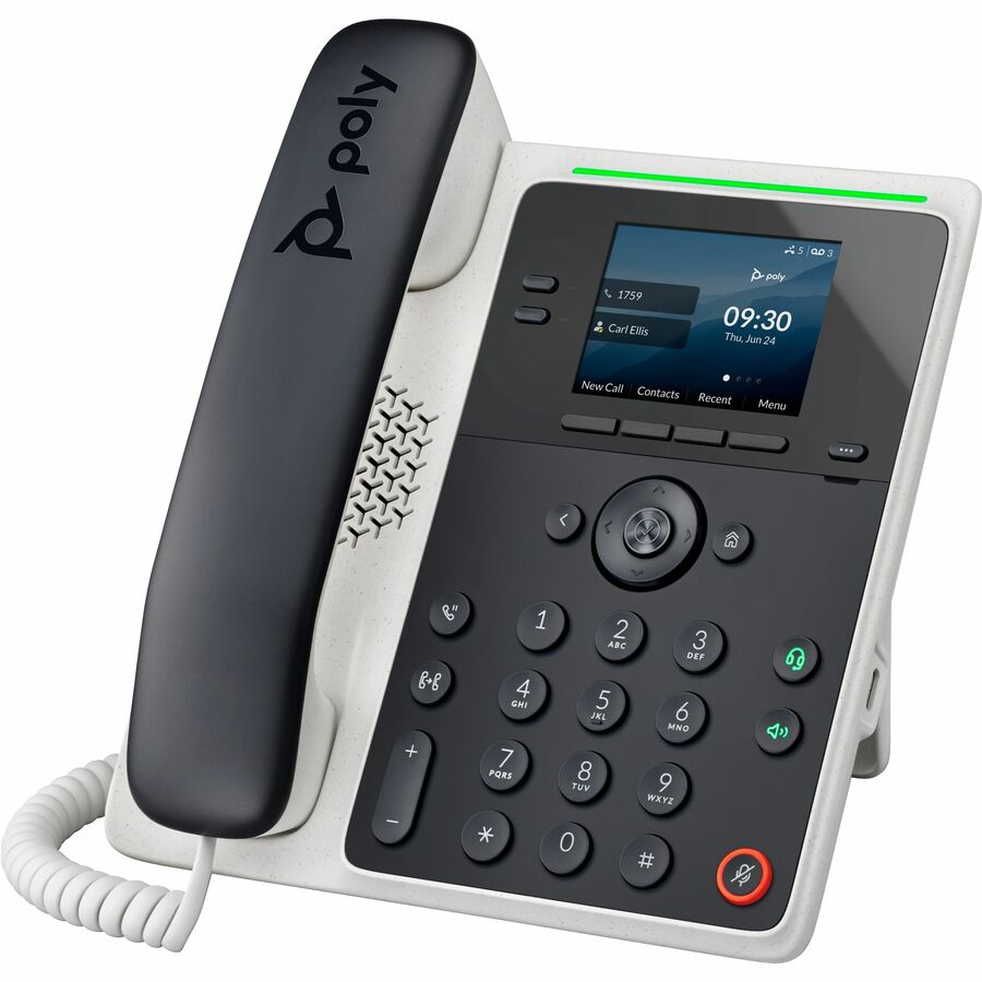 Poly Edge E100 IP Phone - Corded - Corded - Desktop, Wall Mountable - VoIP - 2 x Network