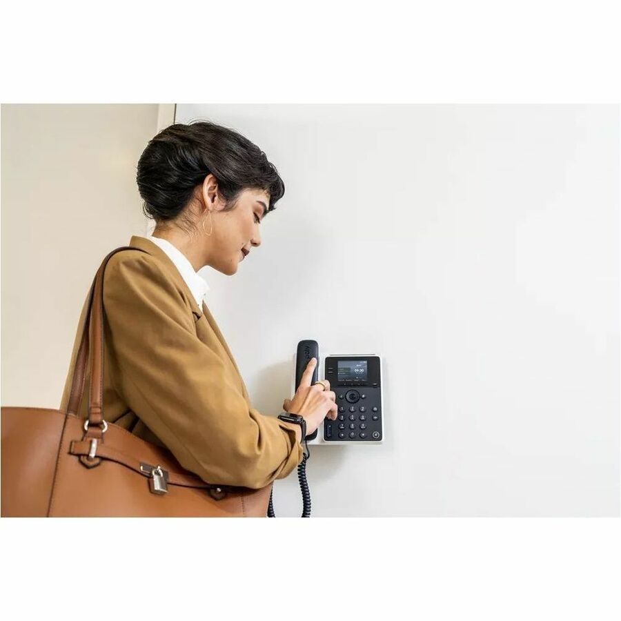 Poly Edge E100 IP Phone - Corded - Corded - NFC - Desktop, Wall Mountable - TAA Compliant 2200-86980-025