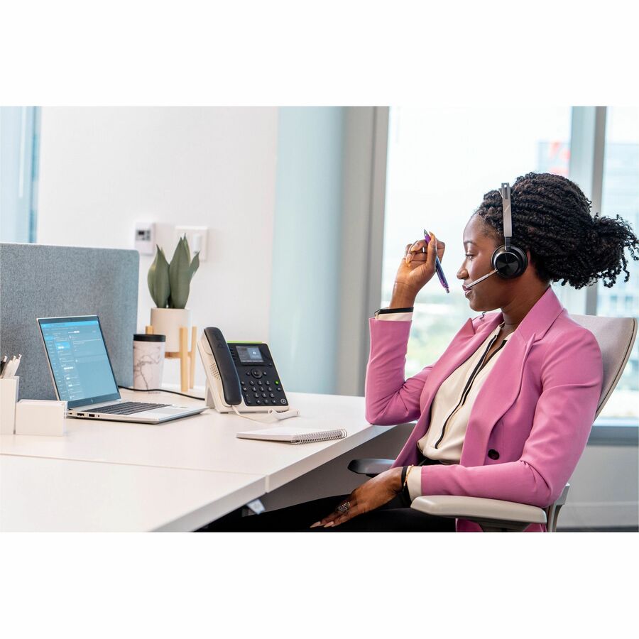 Poly Edge E220 IP Phone - Corded - Corded - Bluetooth - Desktop Wall Mountable - Black - V