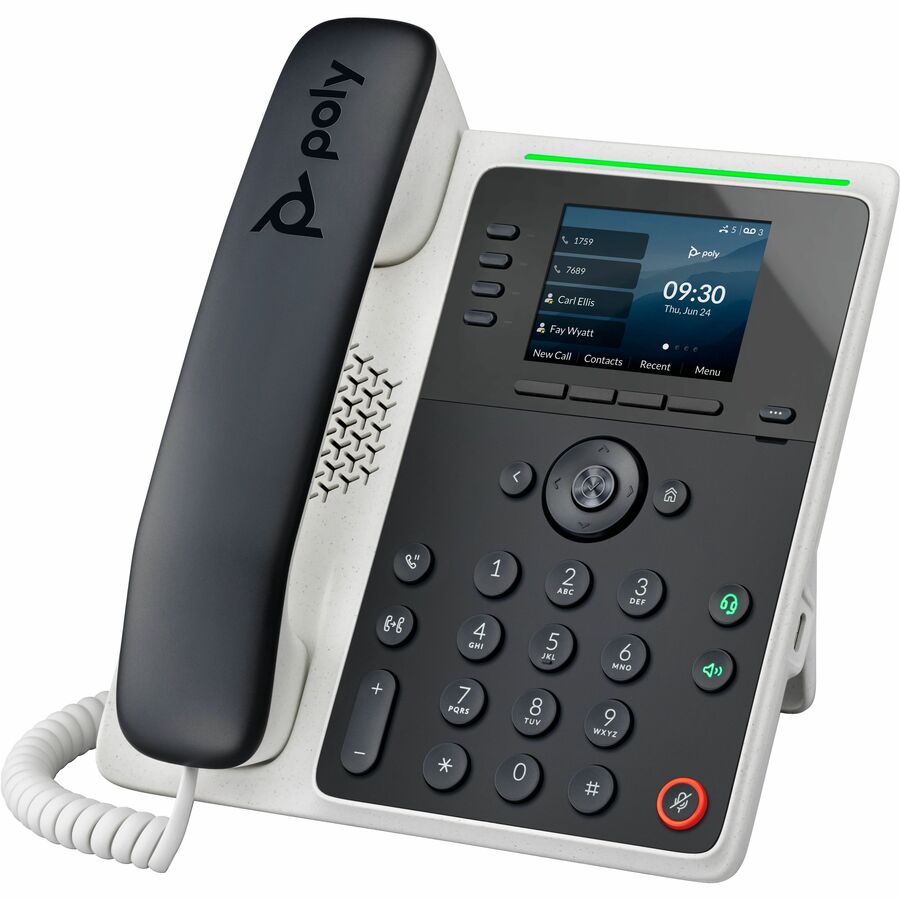 Poly Edge E220 IP Phone - Corded - Corded - Bluetooth - Desktop Wall Mountable - Black - V