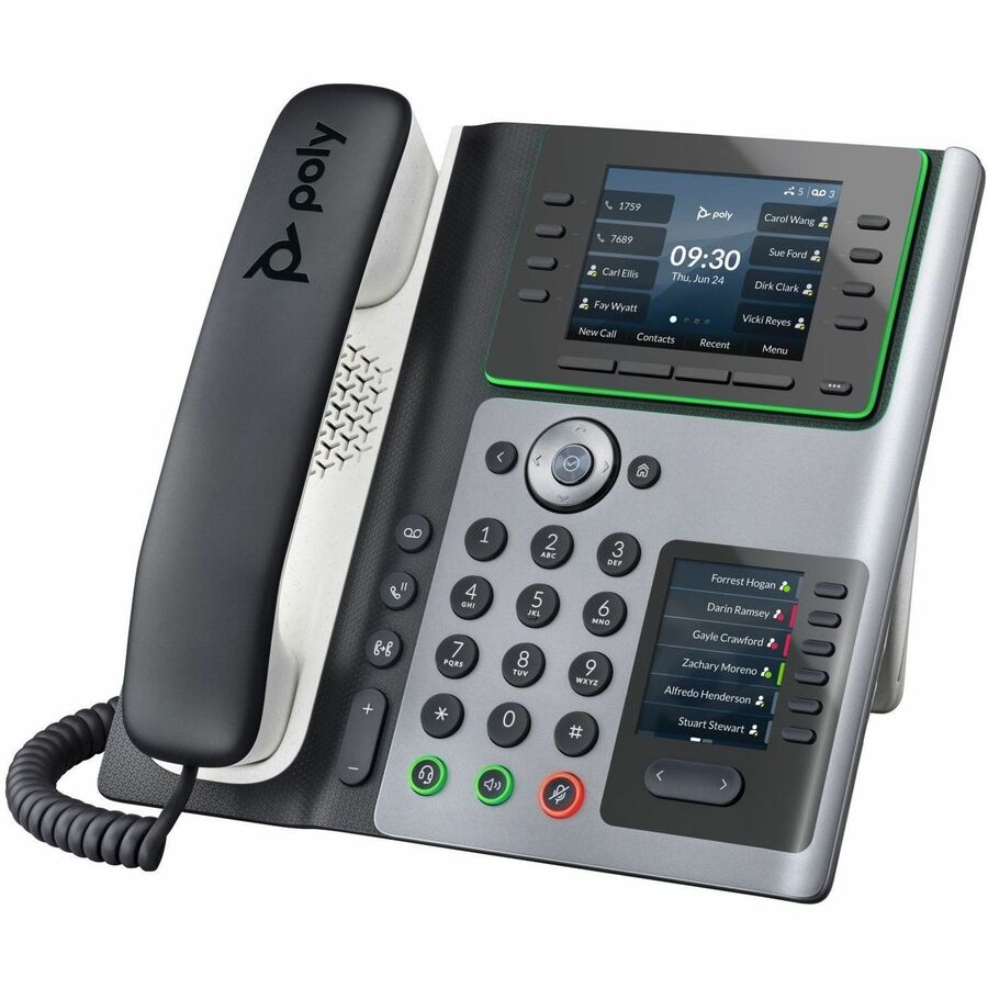 Poly Edge E400 IP Phone - Corded - Corded - Desktop - TAA Compliant - VoIP - 2 x Network