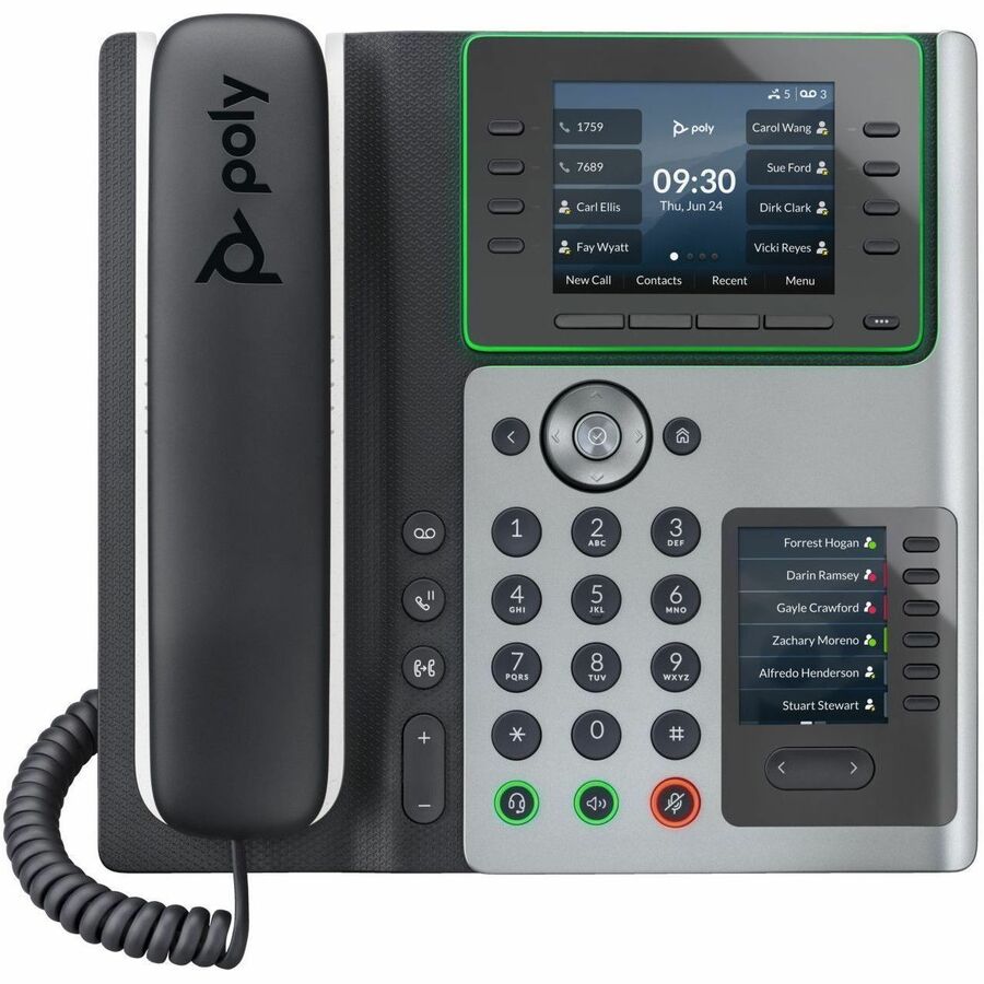 Poly Edge E400 IP Phone - Corded - Corded - Desktop - TAA Compliant - VoIP - 2 x Network