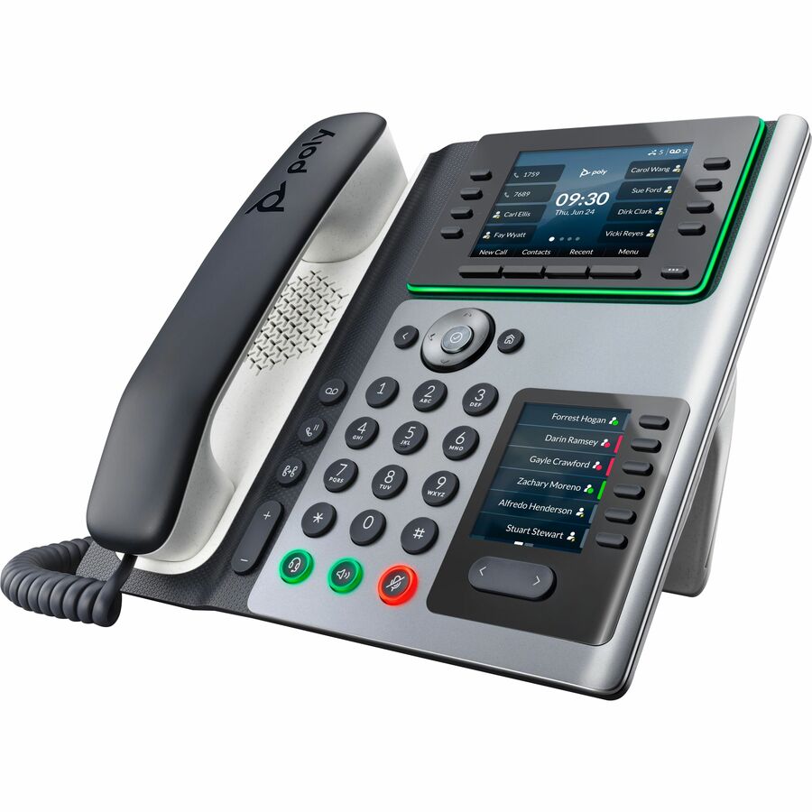 Poly Edge IP Phone - Corded - Corded - Desktop - 14 x Total Line - VoIP - 2 x Network