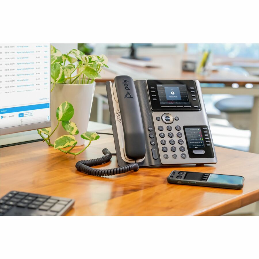 Poly Edge IP Phone - Corded - Corded - Desktop - 14 x Total Line - VoIP - 2 x Network