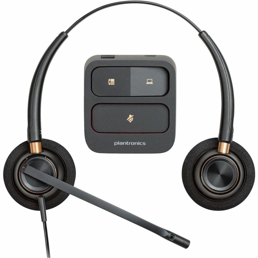 Poly EncorePro 520 with Quick Disconnect Binaural Headset TAA - Stereo - Mini-phone