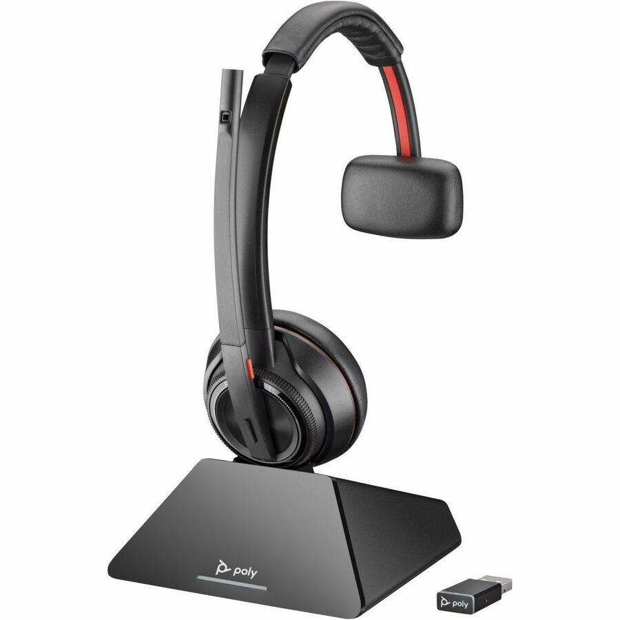 Poly Savi 8200 Office 8210 Headset - Mono - Wireless - Bluetooth/DECT 6.0 - 449.5 ft - 32