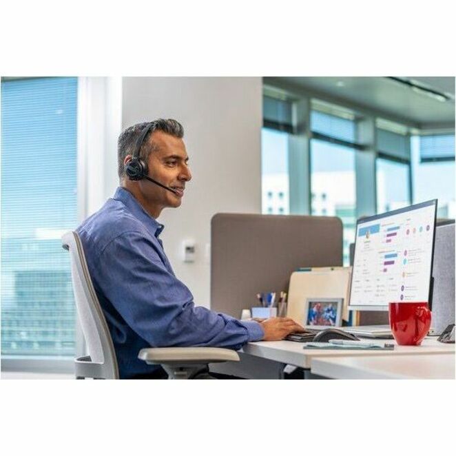 Poly Savi 8200 Office 8210 Headset - Mono - Wireless - Bluetooth/DECT 6.0 - 449.5 ft - 32