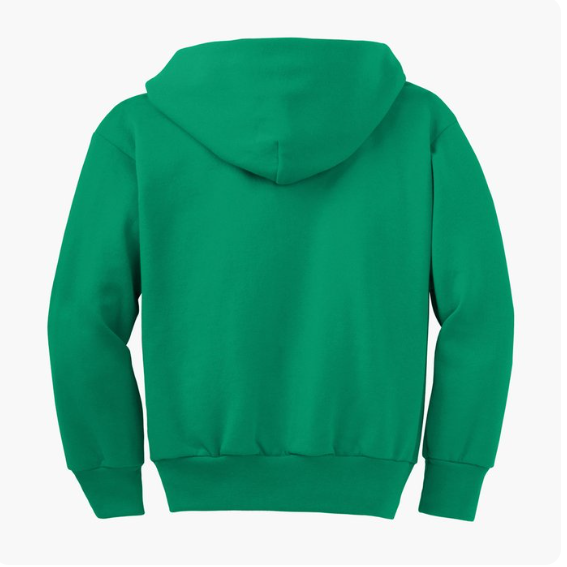 Port & Company® Youth Core Fleece Full-Zip Hooded Sweatshirt – Easy Comfort, All-Day Wearability