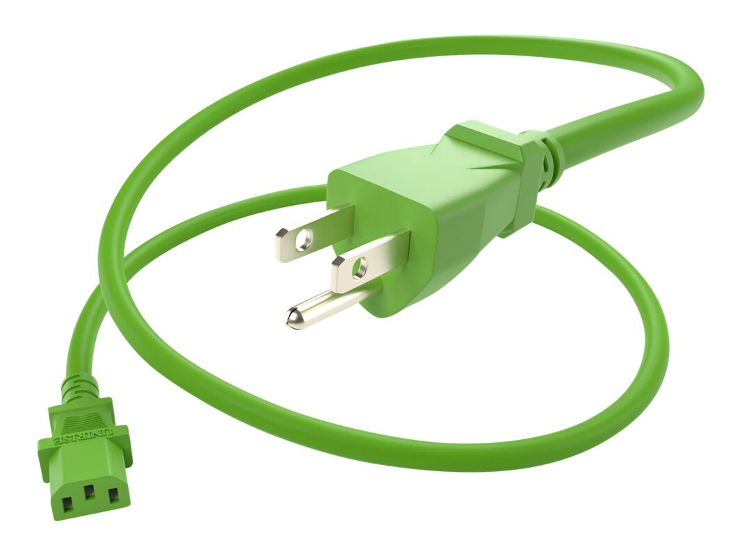 Power Cord 5-15P To C13 10Amp Green 1Ft