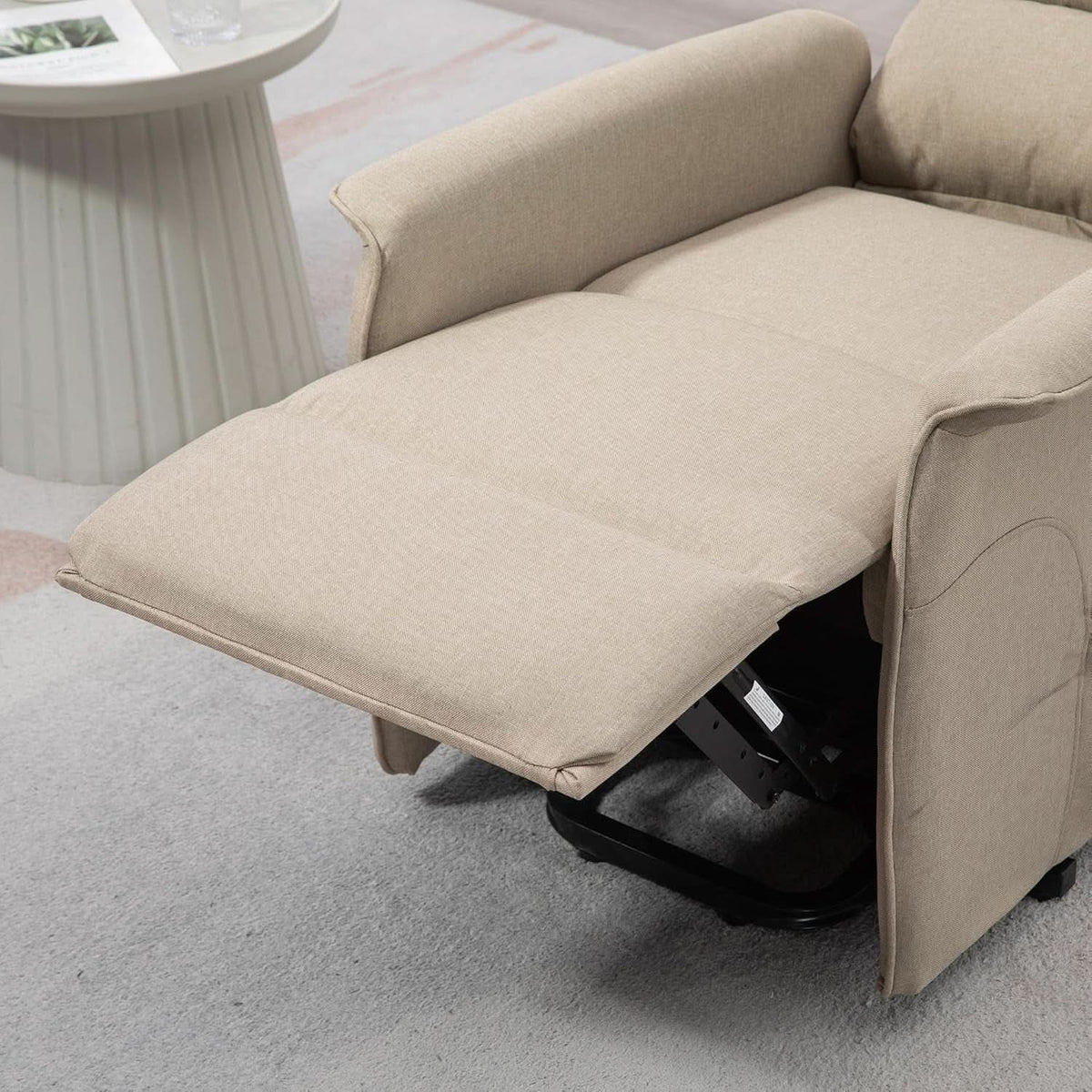 Power Lift Recliner Chair Beige With Remote Control