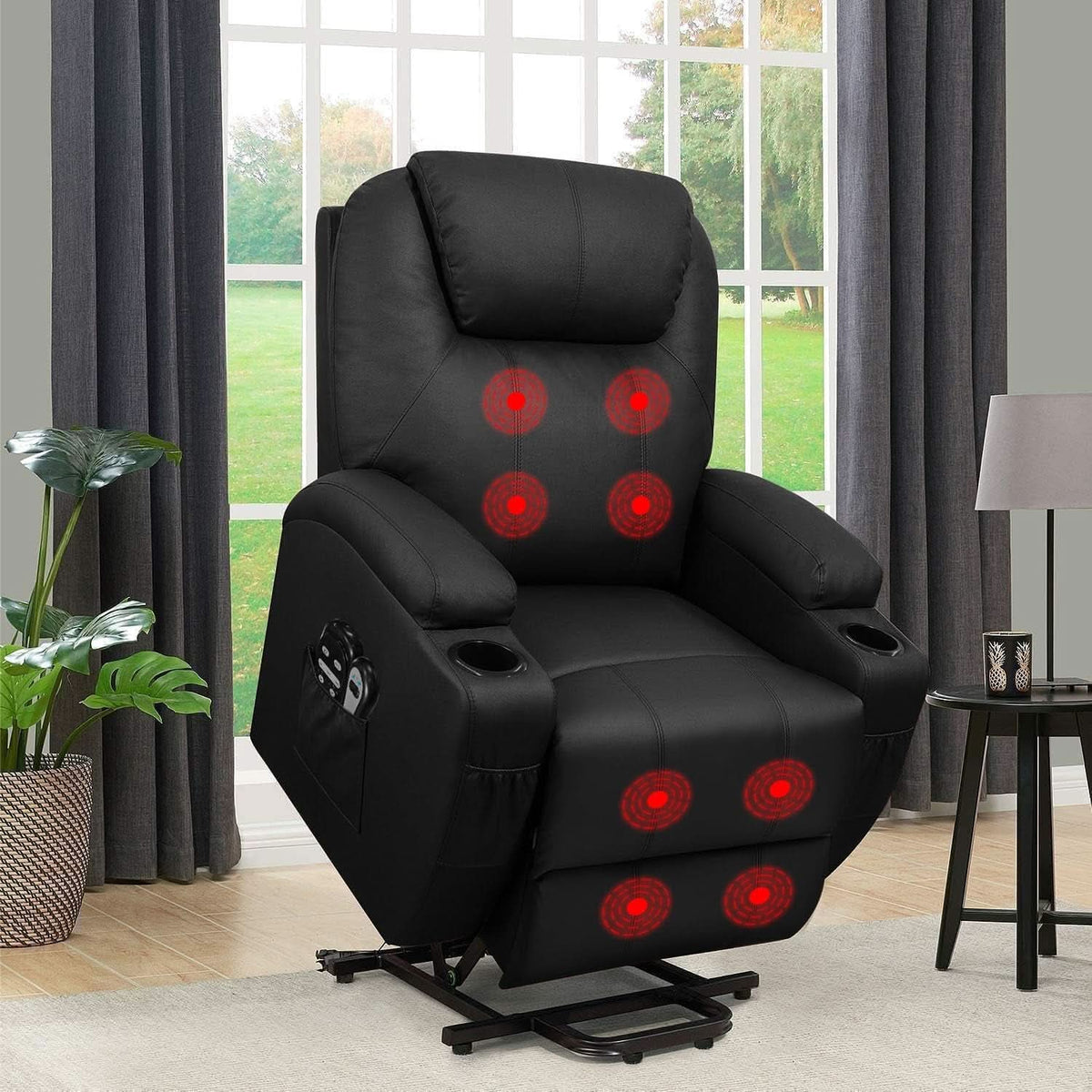 Power Lift Recliner Chair Leather With Massage For Elderly