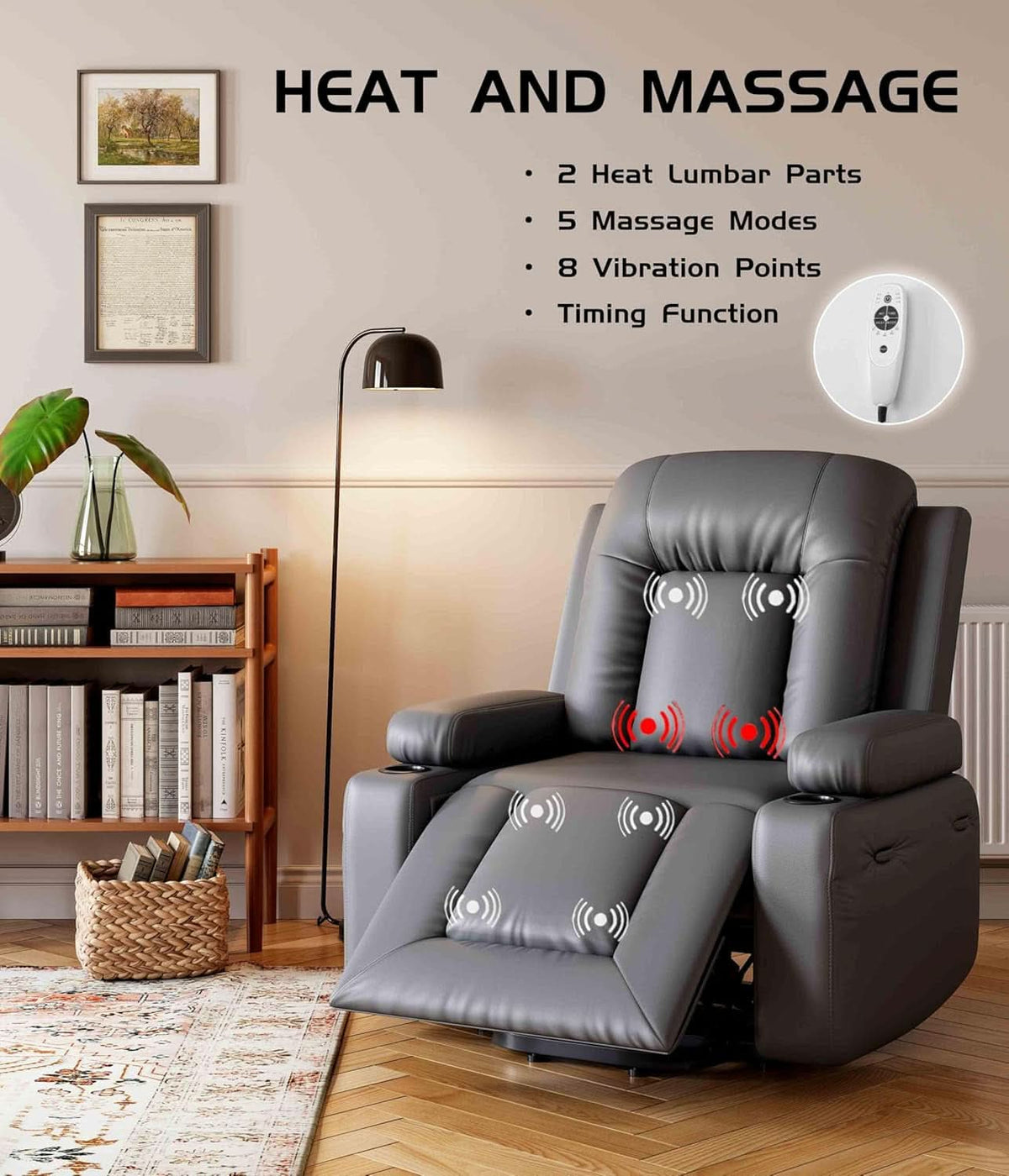 Power Lift Recliner Chair With Heat And Massage For Seniors