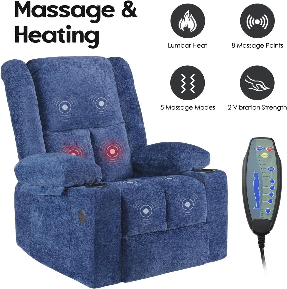 Power Lift Recliner Chair With Massage And USB Ports