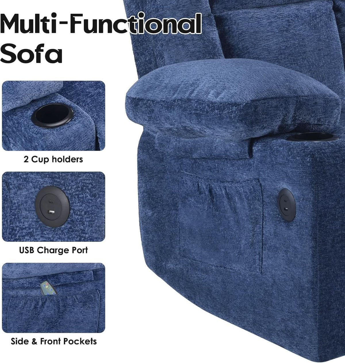 Power Lift Recliner Chair With Massage And USB Ports