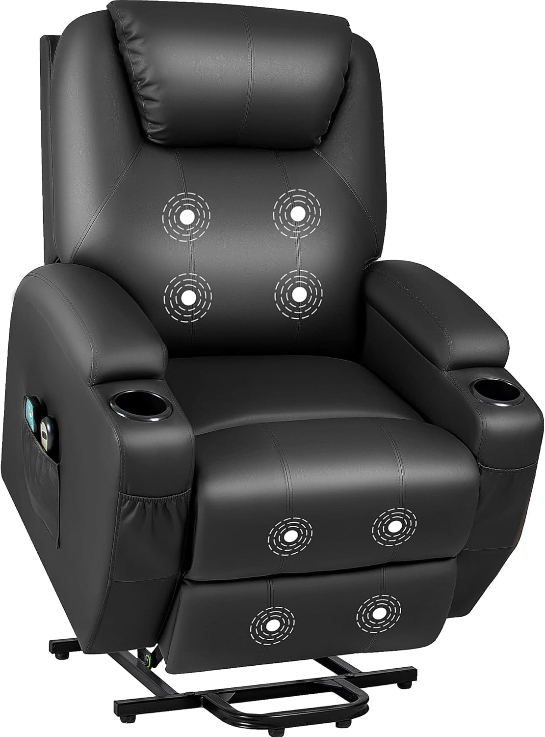 Power Lift Recliner Chair With Massage Black Classic