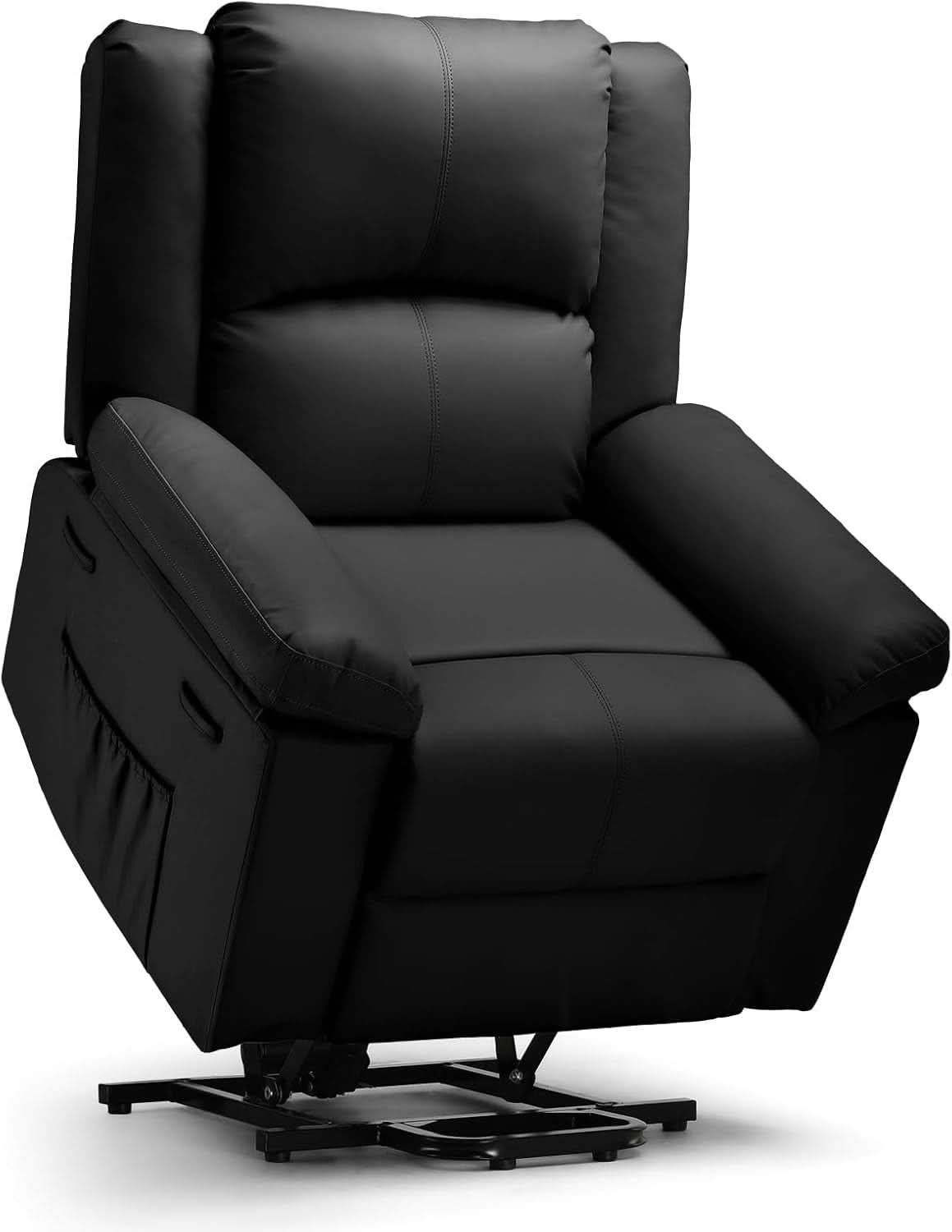 Power Lift Recliner With Heat Massage For Elderly Black