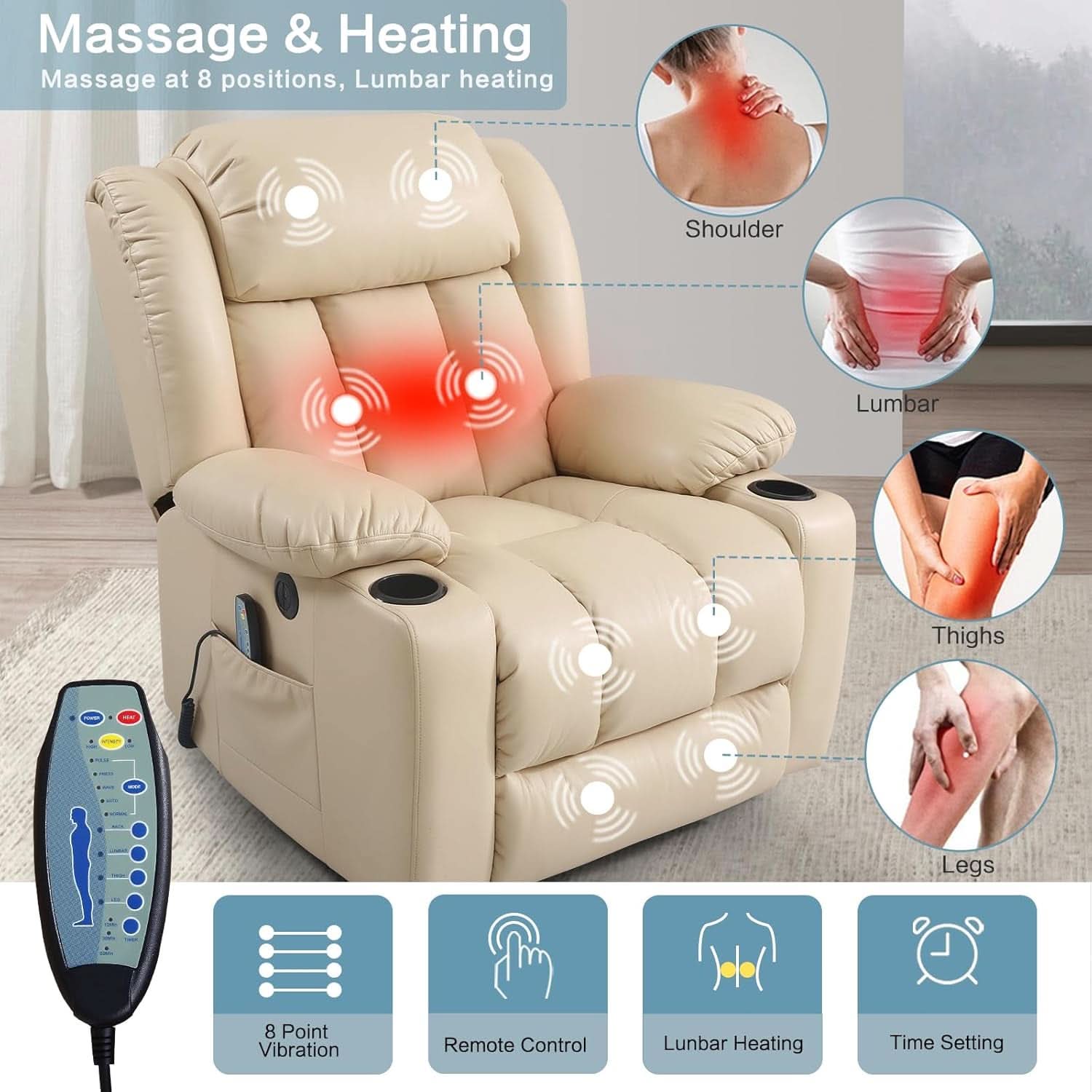 Power Lift Recliner With Massage And USB Charging Port