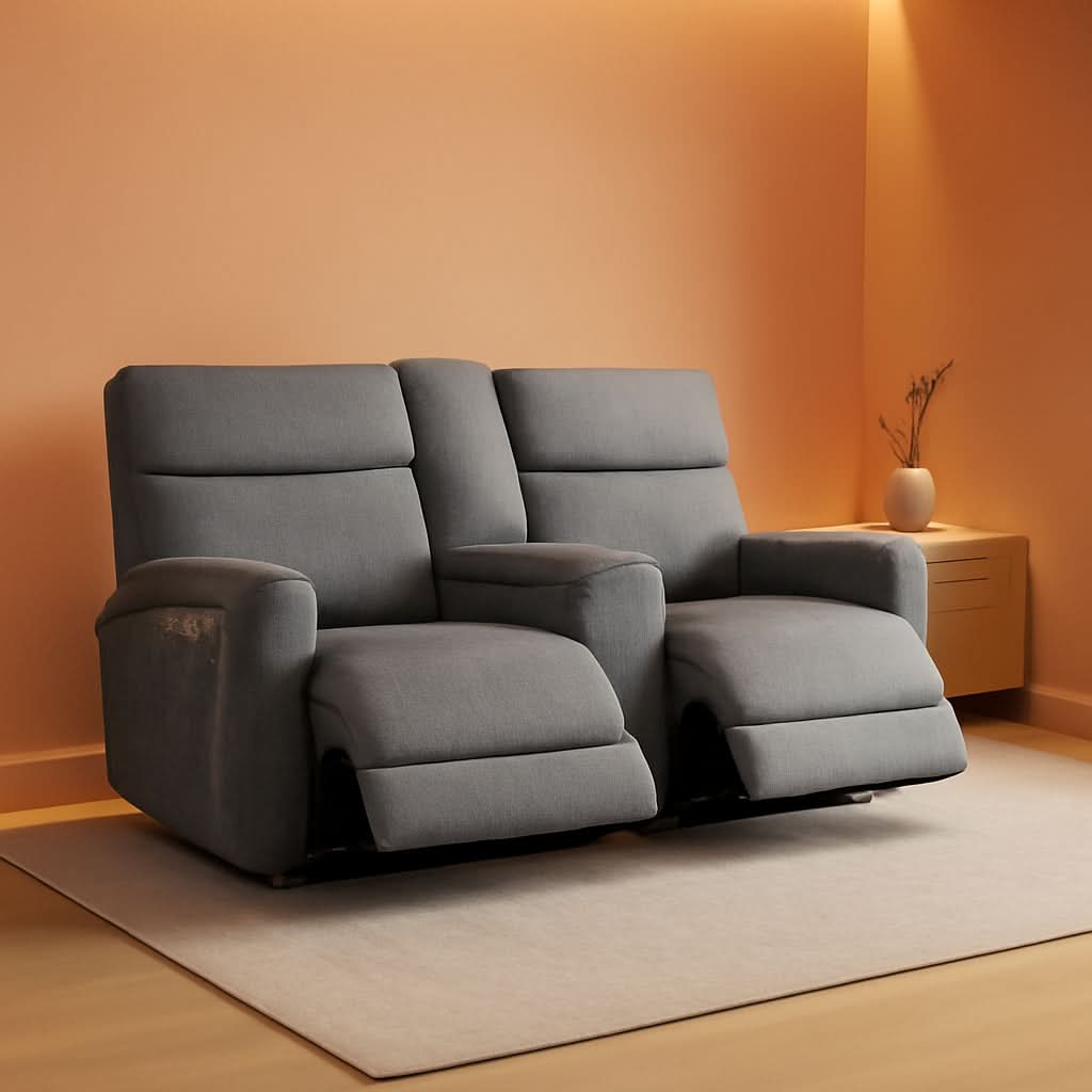 Power Loveseat Recliner Massage USB Type C Dark Gray
