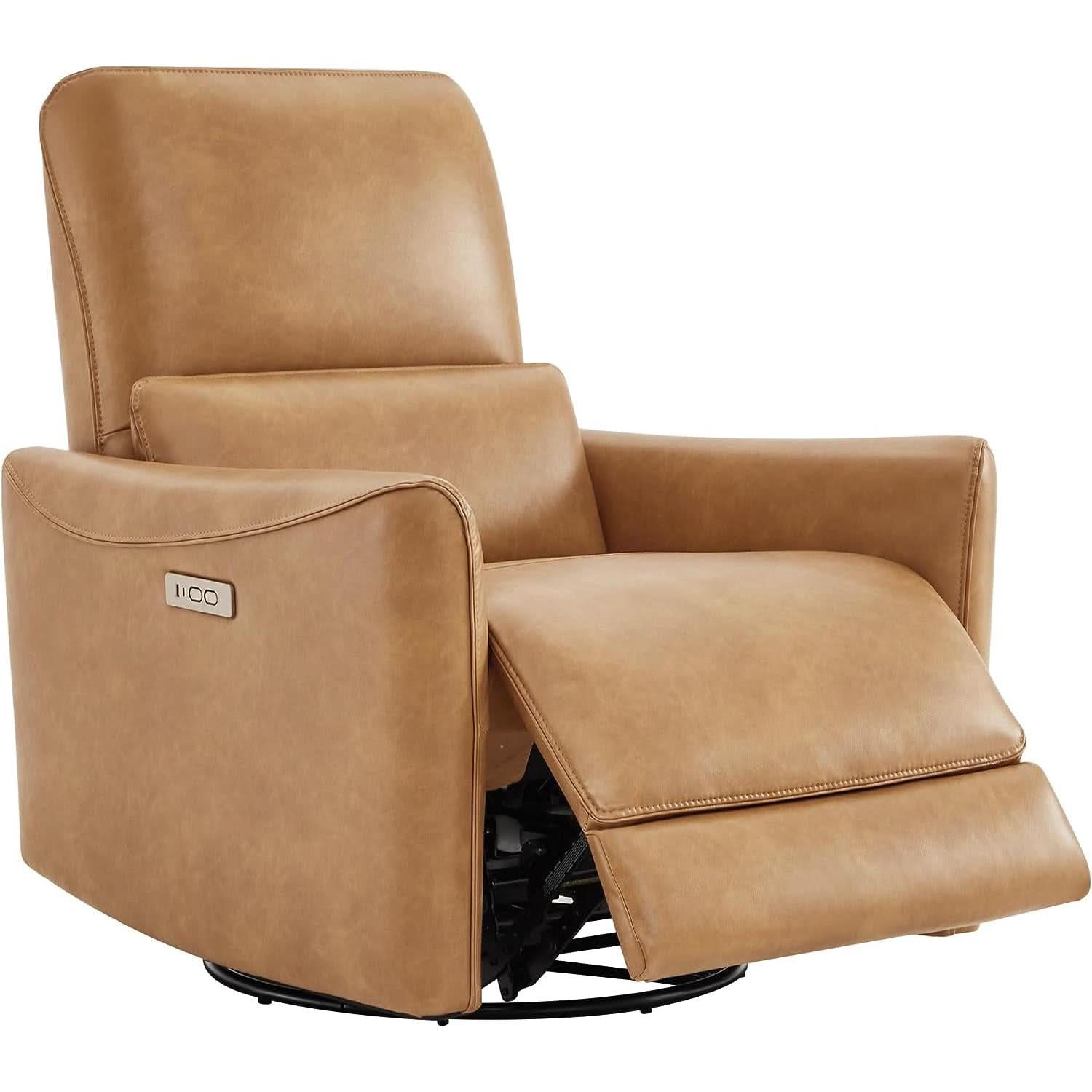 Power Recline Swivel Recliner With Lumbar Support For Living Room