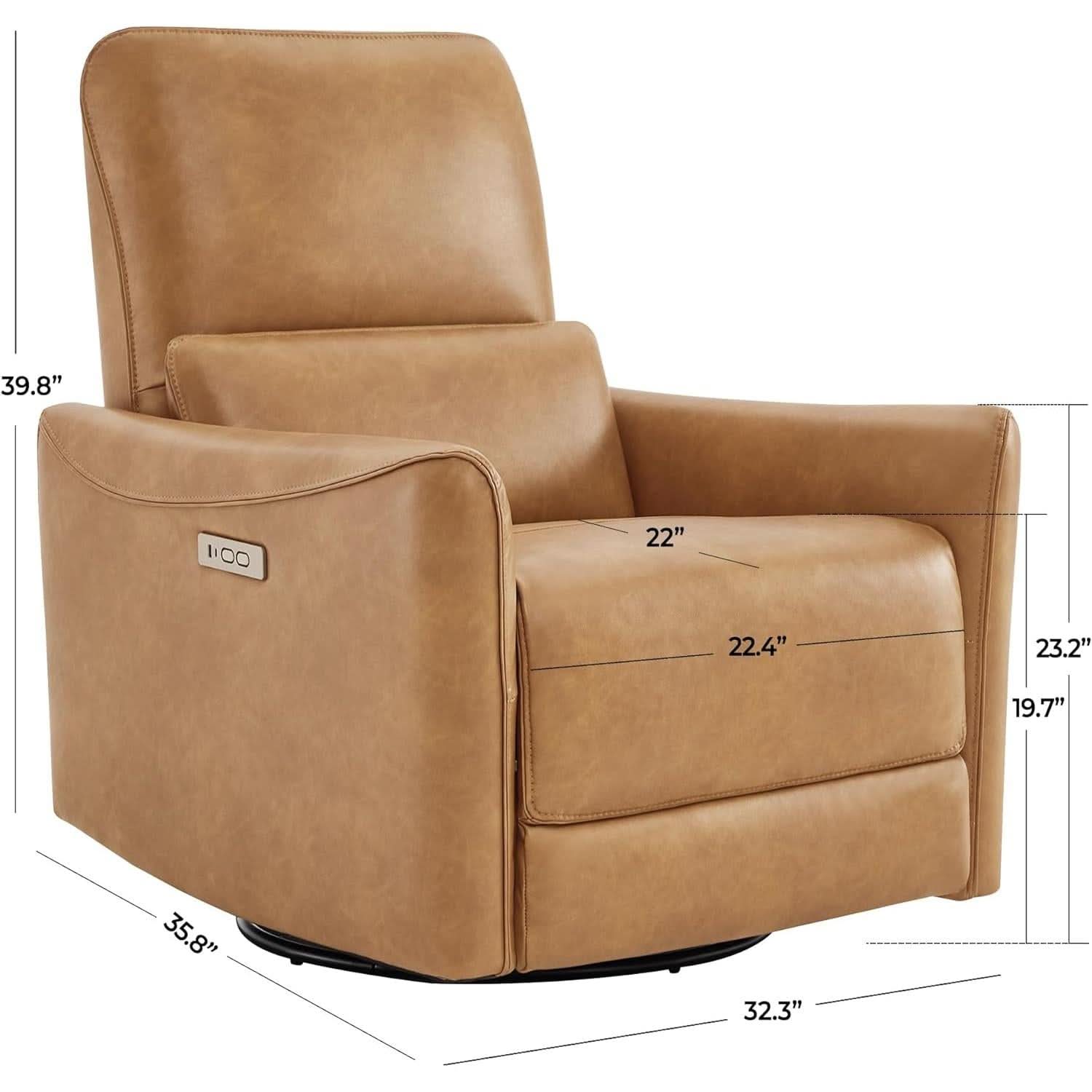 Power Recline Swivel Recliner With Lumbar Support For Living Room