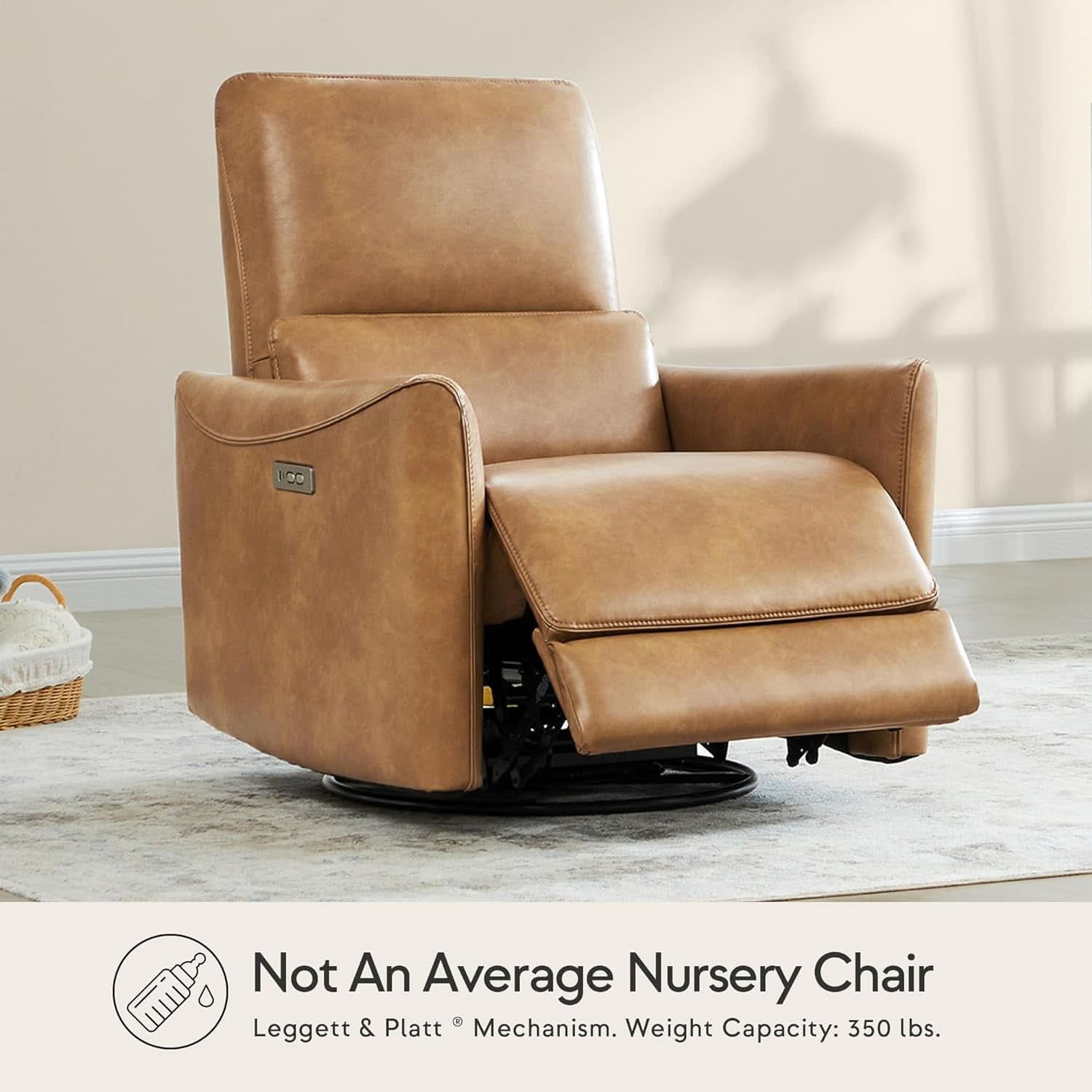 Power Recline Swivel Recliner With Lumbar Support For Living Room