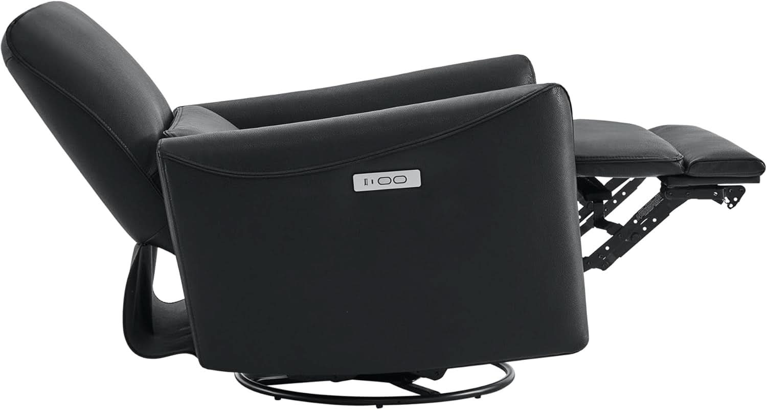 Power Recliner Chair USB Charging Lumbar Support Black