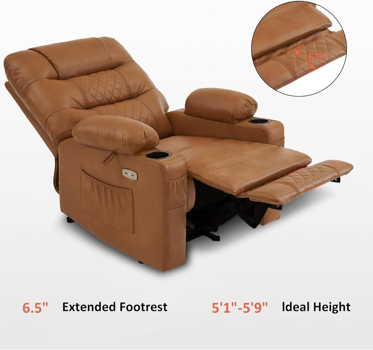 Power Recliner Chair With Heat And Vibration Saddle