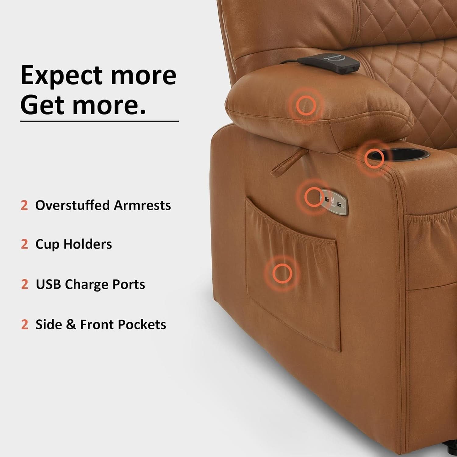 Power Recliner Chair With Heat And Vibration Saddle