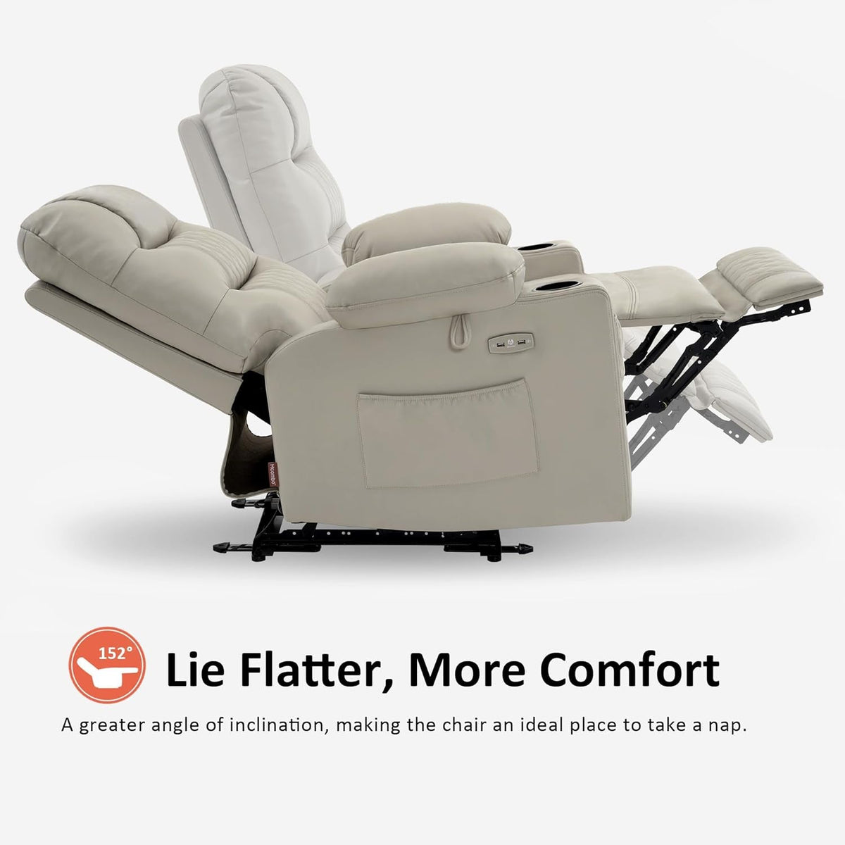 Power Recliner Chair With Heat In Light Grey Home Furniture