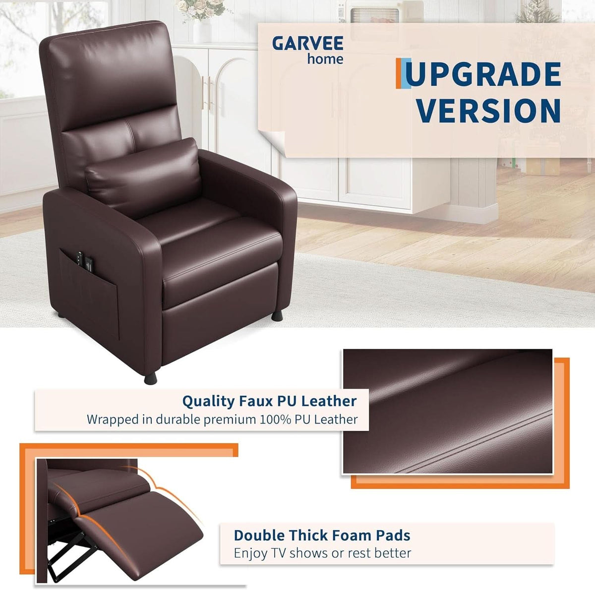 Power Recliner Chair With Heating Massage Tall Back