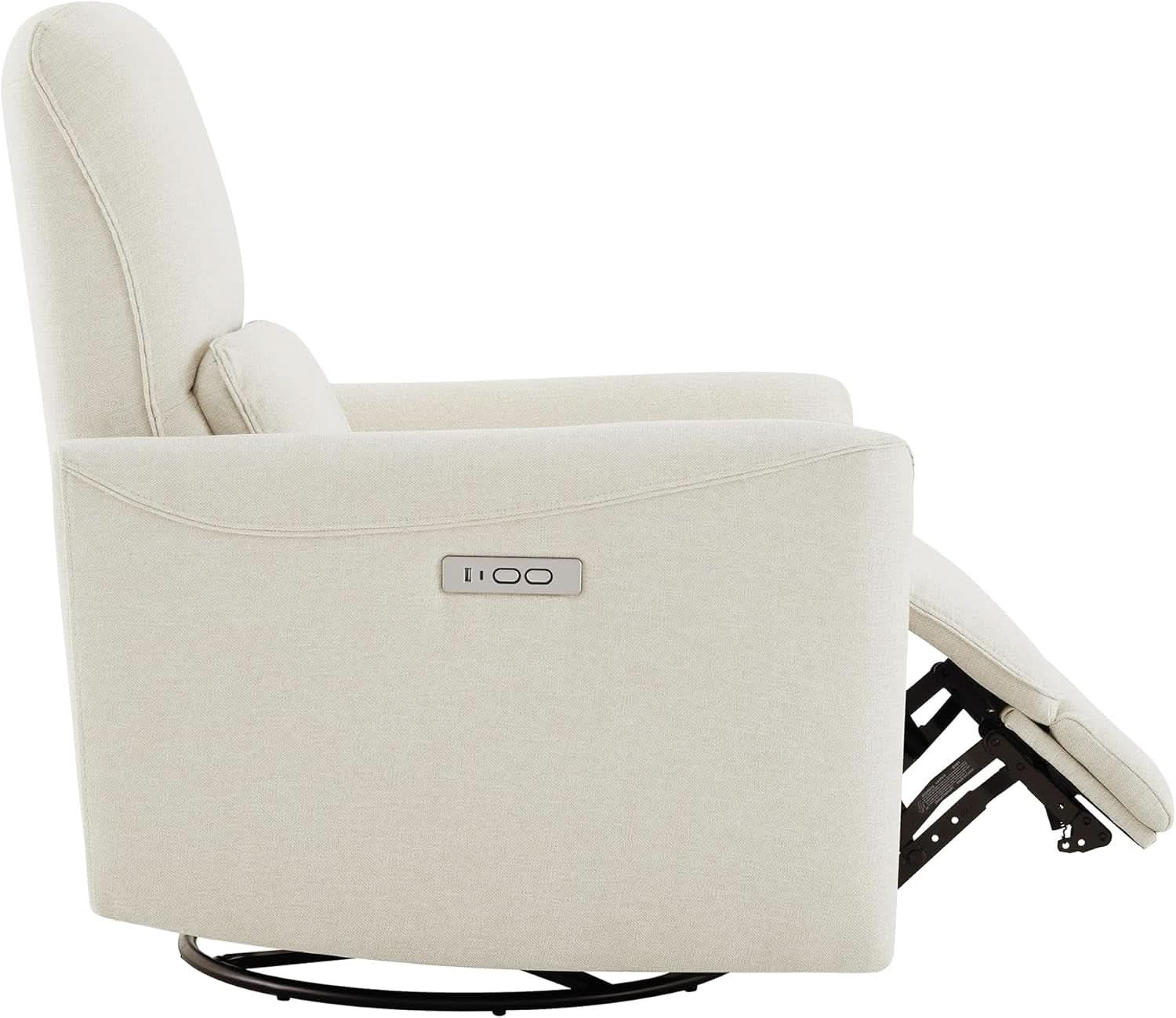 Power Recliner Chair With Linen Upholstery Lumbar Support