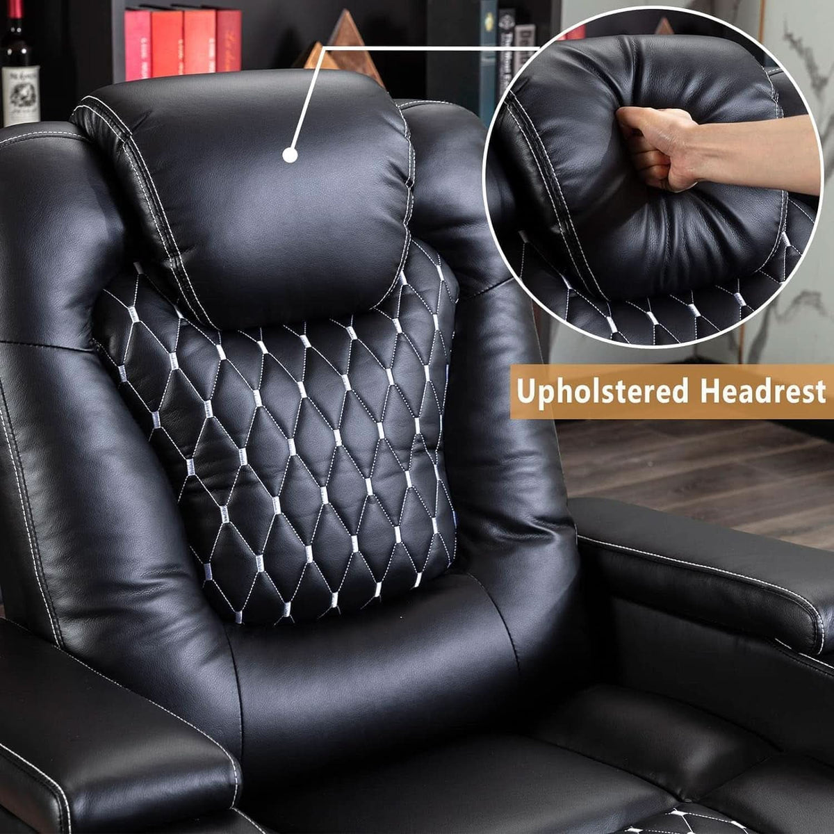 Power Recliner Chair With USB Ports And Cup Holders Black