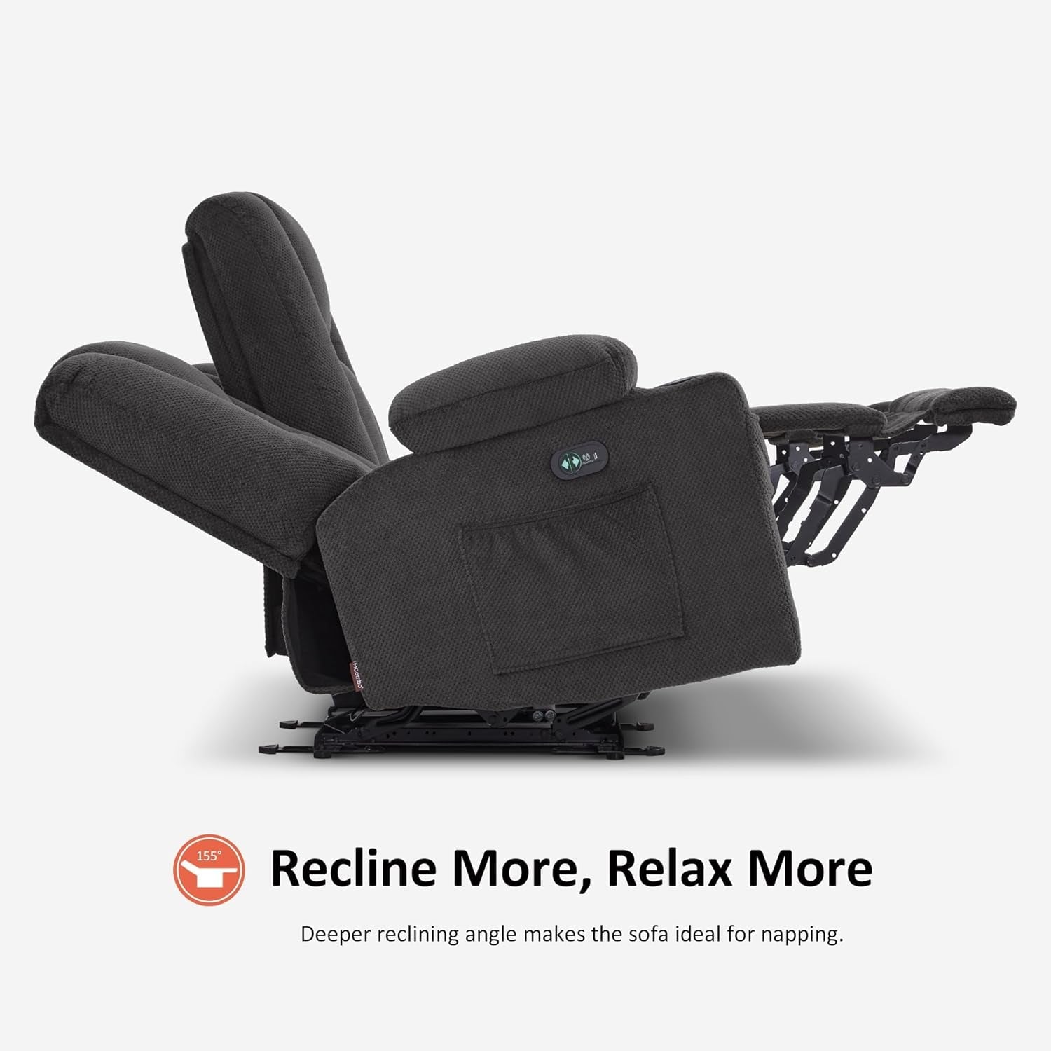 Power Reclining Sofa With Heat And Vibration Gray 6015
